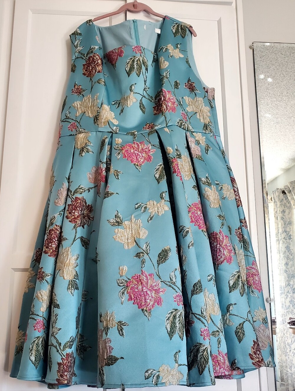 JessaKae EUC Teal Blossom Garden Dress. 3X